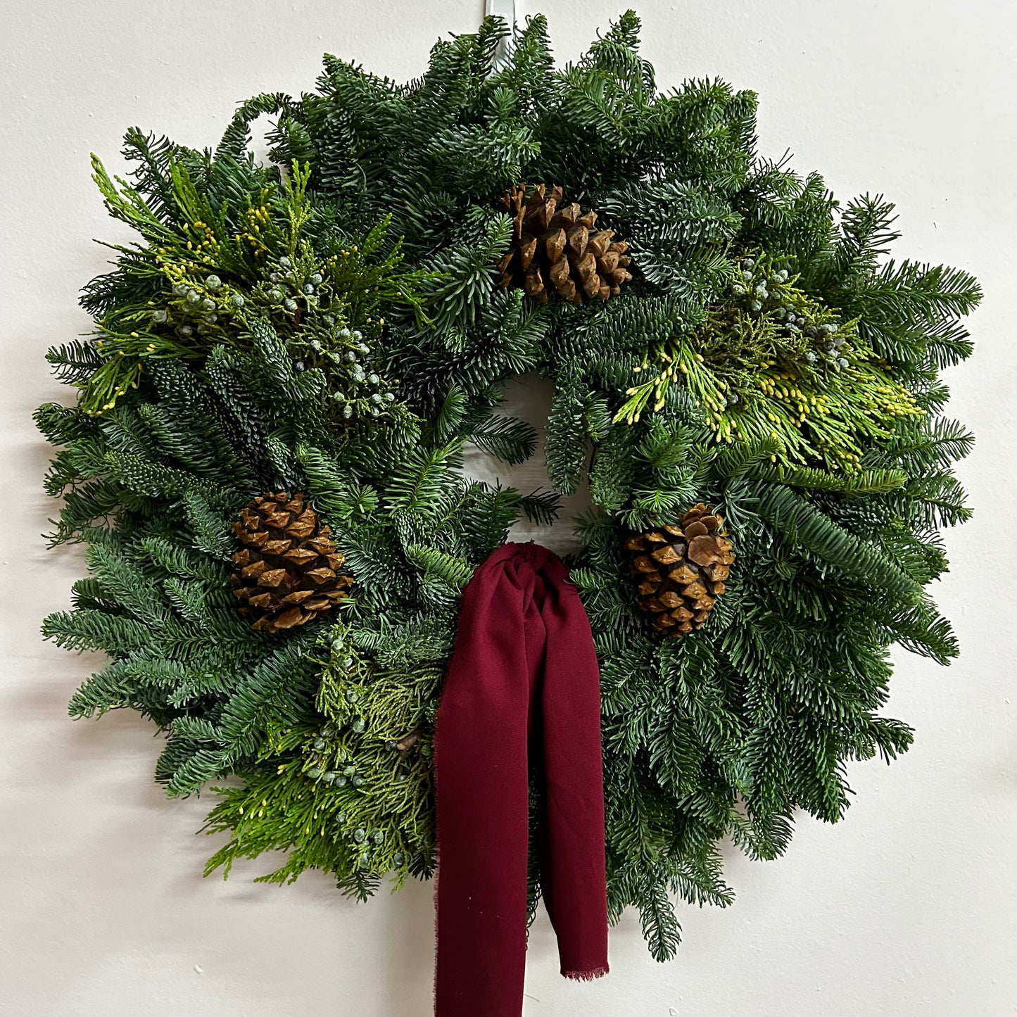 Large Mixed Greens & Pinecone Wreath